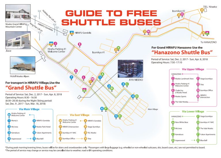 Free Shuttle Buses 2017-18 | M Hotel & M Lodge Niseko